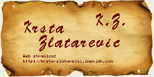 Krsta Zlatarević vizit kartica